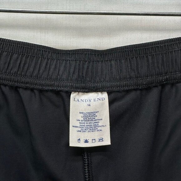 Lands' End Shorts Womens 14 Elastic Waist High Rise Activewear Lightweight Black - Picture 3 of 6